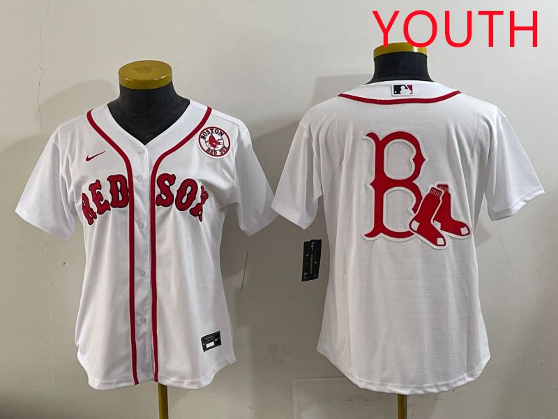 Youth 2025 Boston Red Sox Blank White Game Nike MLB Jersey style 7